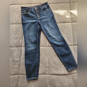 Edgely High Rise Super Skinny Ankle Jean, Ladies Size 12 Short, Medium/Dark Wash